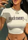 Women Spring Summer Letter Printed Contrast Color Short Sleeve T-shirt