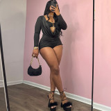 Women’s Streetwear Fashion Deep V-Neck Slim Fit Jumpsuit