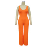 Women’s Fashion Ribbed High-Stretch Cape Top Sleeveless Jumpsuit Set