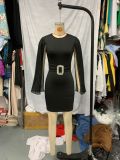 Women’s Elegant Fashion Cape Sleeve Bodycon Dress