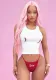 Women’s Spring Summer Chili Print Crop Tank Top Panty Two-Piece Set