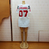 Women’s Summer Fashion Casual Short-Sleeve Knitted pleated Skirt Two-Piece Set