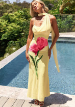 Women’s Elegant Halter Neck Floral Print Maxi Dress