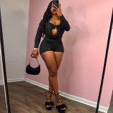 Women’s Streetwear Fashion Deep V-Neck Slim Fit Jumpsuit