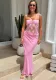 Women’s Spring Sexy Fashion Sheer Lace Strap Long Dress