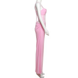 Women’s Spring Sexy Fashion Sheer Lace Strap Long Dress