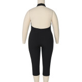Spring Summer Women’s Fashion Plus-Size Sexy Halter Neck Low Back Jumpsuit
