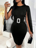 Women’s Elegant Fashion Cape Sleeve Bodycon Dress