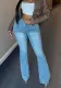 Women’s Summer Casual Wear High-Waist Stretch Flared Denim Pants