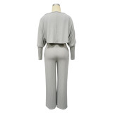 Women’s Fashion Ribbed High-Stretch Cape Top Sleeveless Jumpsuit Set