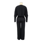 Women’s Fashion Ribbed High-Stretch Cape Top Sleeveless Jumpsuit Set