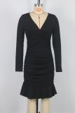 Women’s Sexy Elegant V-Neck Ruffle Mini Dress