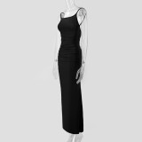 Women Suspender Off Shoulder Sexy Backless Maxi Dress