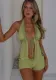 Women knitting hollow lace-up top and skirt sexy bikini beach cover-up two-piece set
