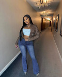 Women’s Summer Casual Wear High-Waist Stretch Flared Denim Pants