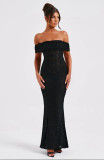 Women sexy floral lace Backless dress