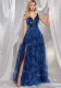 Women V Neck floral print patchwork rhinestone slit dinner dress bridesmaid dress evening dress