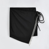 Women sexy rhinestone tassel Bodycon skirt