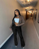 Women’s Summer Casual Wear High-Waist Stretch Flared Denim Pants