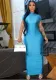 Women Summer Solid Sexy Short Sleeve Slit Bodycon Dress