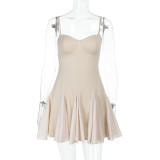 Women summer sexy French patchwork strap dress