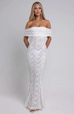 Women sexy floral lace Backless dress