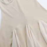 Women summer sexy French patchwork strap dress