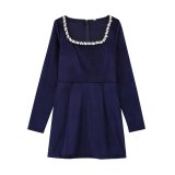 Women’s Formal Fashion Velvet Diamond-Embellished Mini Dress
