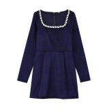 Women’s Formal Fashion Velvet Diamond-Embellished Mini Dress