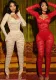 Spring Fashion See-Through Lace Tight Slim Jumpsuit Set