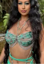Multi-Layer Beaded Tassel Chest Chain Sexy Body Chain Top