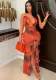 Women's Strap Hollow Lace Slit Dress