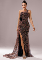 Luxury One-Shoulder Slit Fishtail Evening Dress