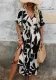 Elegant Floral Slit Dress V-Neck Belted Summer Dress