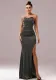 Luxury Strapless Fishtail Evening Gown