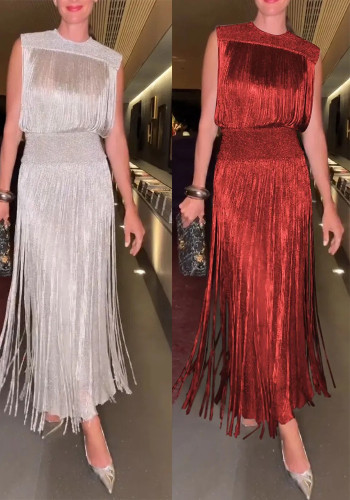 Elegant Tassel Two-Piece Party Dress
