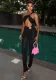 Women Sexy Hollow One Shoulder Yoga Jumpsuit