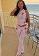 Women Spring Summer Heart Print Hollow Solid Sleeveless Tank Top Pants Two Piece Set
