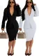 Women Sexy Solid Dress Two Piece Set