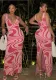 Women Spring and Summer Metal Irregular Neck Printed Hollow Strap Dress