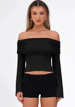 Women Spring Sexy Off Shoulder T-shirt Top