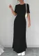 Women's Elegant Short Sleeve Slim Casual Long Dress