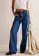 Spring Street Fashion Women's Washed Wide-Leg Denim Pants