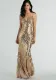 Fashionable Sexy Low Back Strap Sequin Long Dress