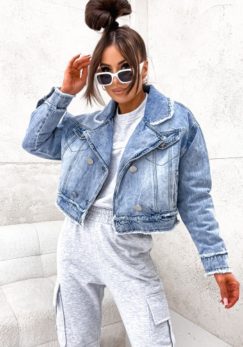 Women's Washed Loose Long-Sleeve Denim Jacket