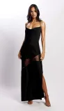 Chic Low Back Mesh Patchwork strap Summer Dress