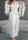 Women's Sexy Satin Nightgown Feather Long Bathrobe Pajamas