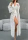 Sexy Mesh Lace Belt Hooded Bathrobe Homewear