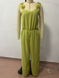 Spring Summer Style Strap Sleeveless Casual Loose Women Jumpsuit