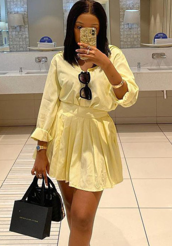Plus Size Women Casual Africa Shirt And Skirt Two-Piece Set